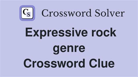 crossword clue rock genre|rock genre crossword answer.